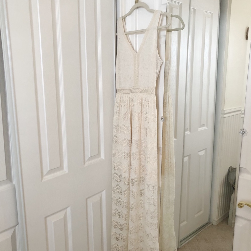 MONTEAU knit ivory summer dress